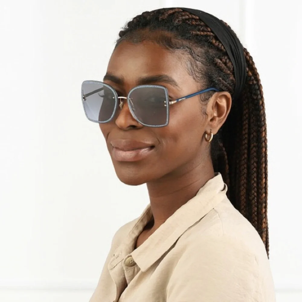 NEW JIMMY CHOO SUNGLASSES JIMMY CHOO LETI/S LKS BLUE WOMEN’S EYEWEAR JIMMY CHOO - Picture 2 of 11